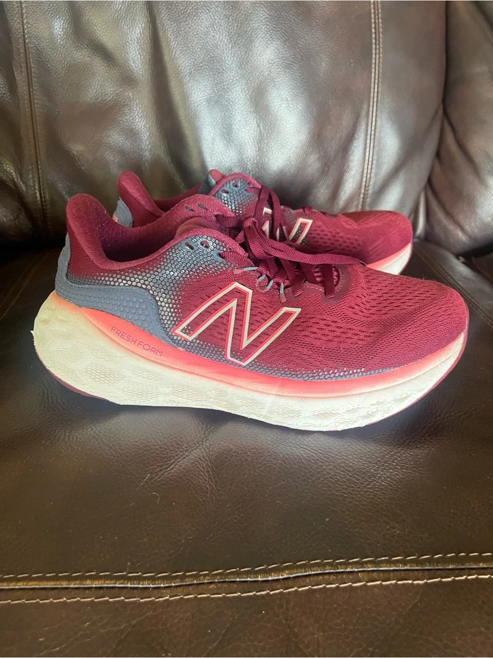 New Balance Women's Maroon and Pink Running Shoes
